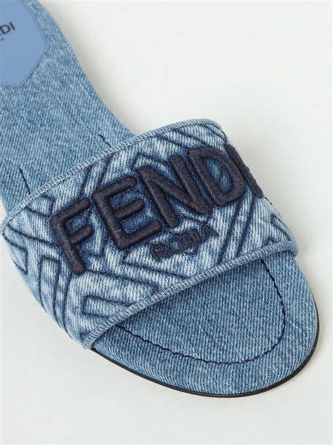 fendi flat sandals outfit|fendi denim sandals.